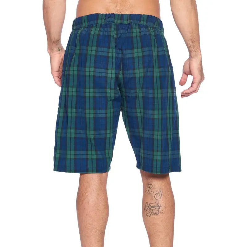 Ashford & Brooks Men's 2-Pack Comfy Cotton-Polyester Sleep Shorts - Roomy Fit, Moisture-Wick, Contrast Ribbon, Pockets, Drawstring, Adjustable Bottom Men's Shorts, All-Season Nightwear Pants & Casual Loungewear (Great for Father’s Day, Birthdays)