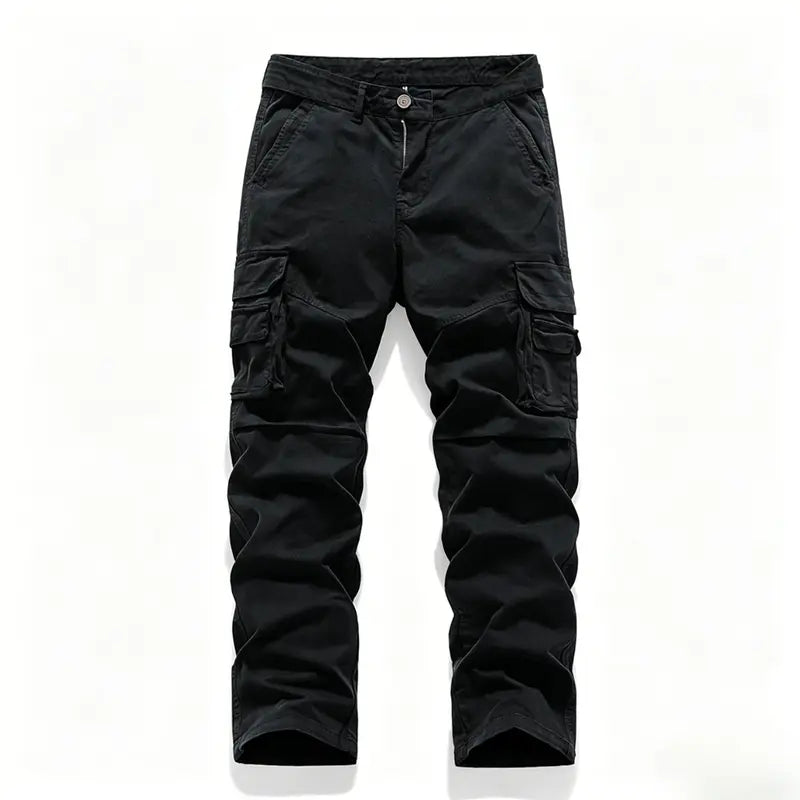 American Vintage Workwear Pants for Men — Washed, Distressed, Multi-Pocket Casual Pants