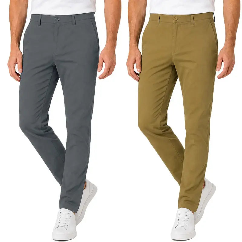 Men's 2-Pack Super Stretch Slim Fit Everyday Chino Pants