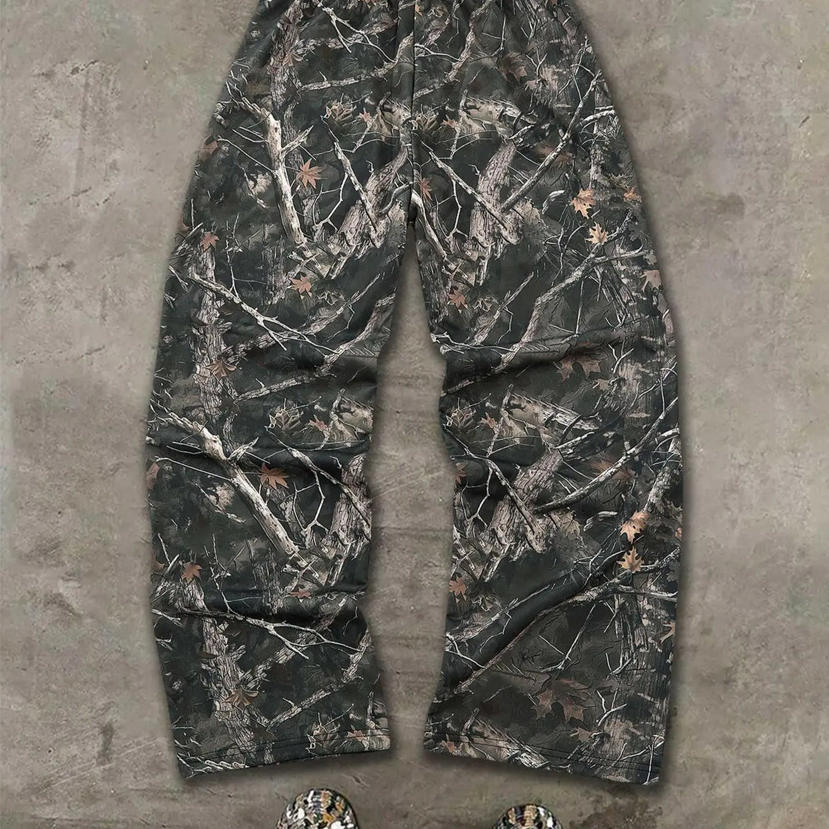 Men's Camo Tree Print Pants, Street Fashion Casual Loose Trousers for Daily Wear, Men's Bottoms for Summer, Casual Fit Streetwear