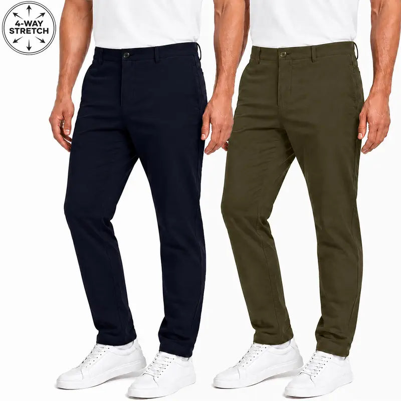 Men's 2-Pack Super Stretch Slim Fit Everyday Chino Pants