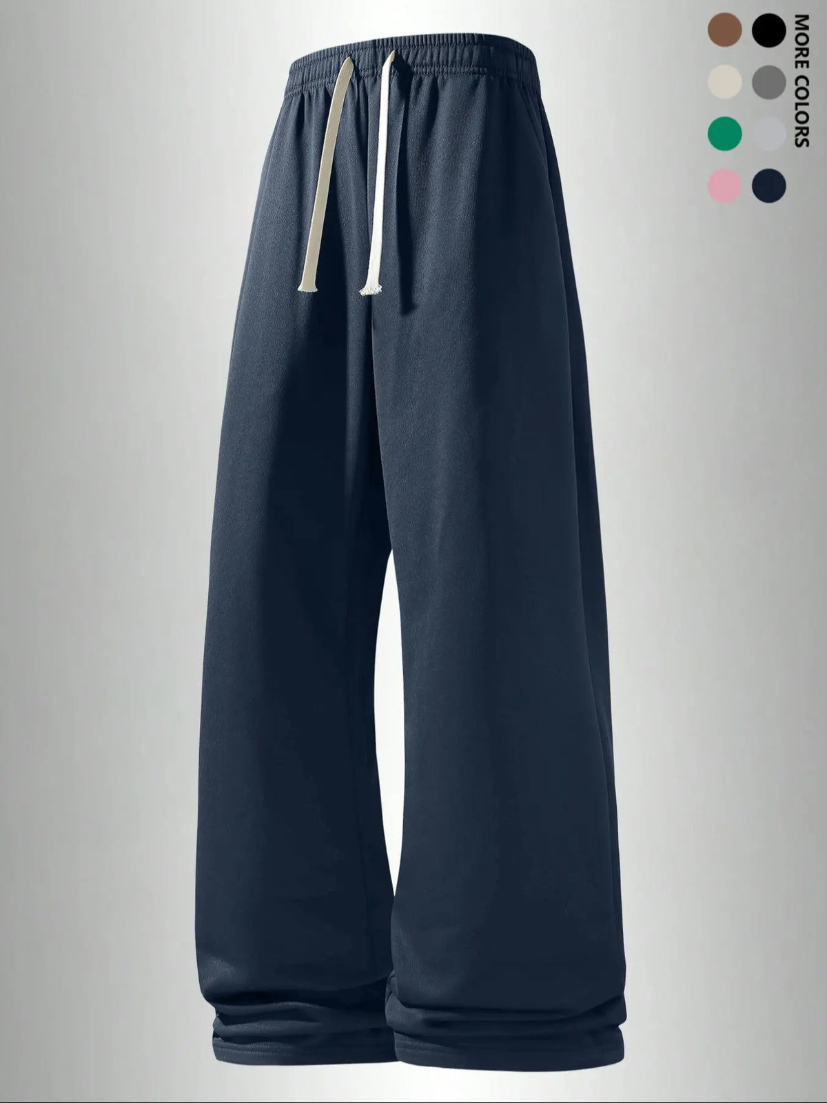 Men's Casual Long Pants, Casual Loungewear Pants, Classic Solid Pants, Casual Solid Drawstring, Soft Knit Drawstring Waist, Knitted Trousers, Side Pockets, Straight Leg Design, All Season Comfortable Daily Wear