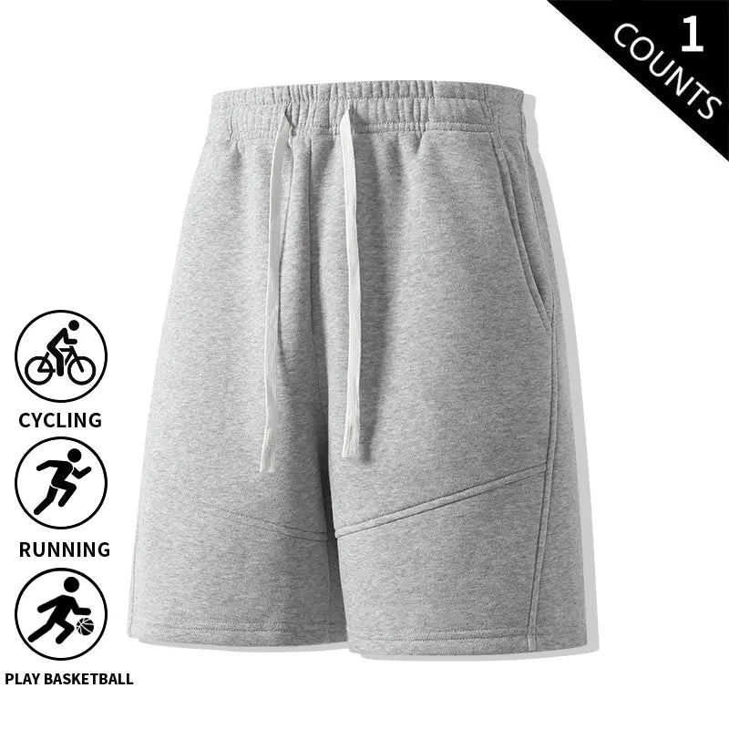 Men's Basic Minimalist Retro 2-Pack Cotton Shorts - Elastic Drawstring, Loose-Fit Comfortable Casual Shorts for Dad's Everyday Wear