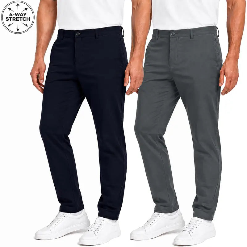 Men's 2-Pack Super Stretch Slim Fit Everyday Chino Pants