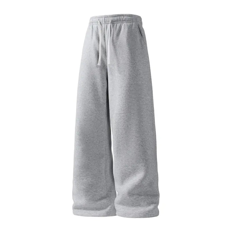 Men’s 2-Pack Baggy Polyester Sweatpants - Drawstring Waist Adapts to Your Fit, Mid-Waist, Loose-Fit, Plain, Stylish, Soft, Breathable, Streetwear Look, Easy Vibe, Athletic Casual Pants for Summer (2-Pack Value for Backup Casual Days)