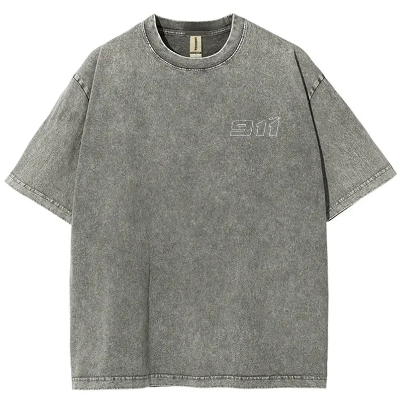 Men's 911 GT3 Racing Good Graphic Tees - Super Soft Washed Cotton Fashion Streetwear Round Neck Casual Top, Boyfriend Birthday Gift, Cool Guys Gifts, Gifts For Boyfriend, Cool Gifts For Guys