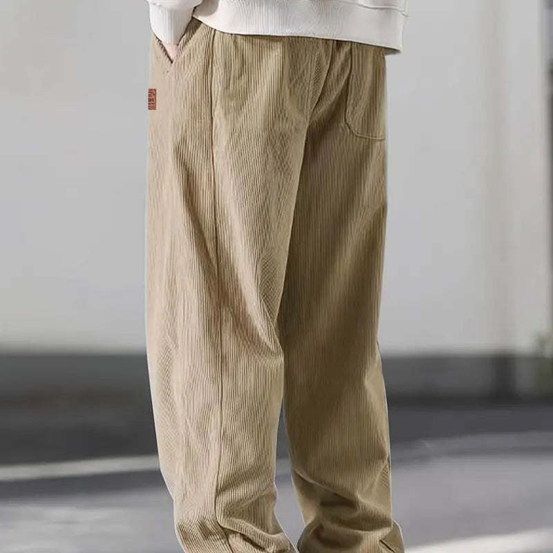 Men's Casual Loose Fit Drawstring Ankle Pants - Male Clothing, Men’s Clothes, Athleisure Chill Pants, Athletic Bottoms with Delicate Logo Details for Comfortable Daily Summer Wear, Father's Day Gift