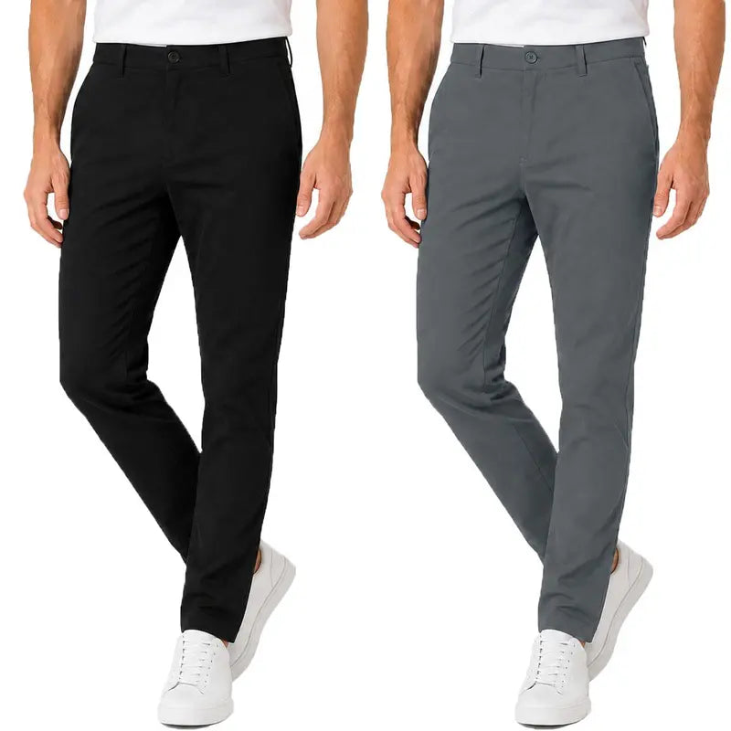 Men's 2-Pack Super Stretch Slim Fit Everyday Chino Pants