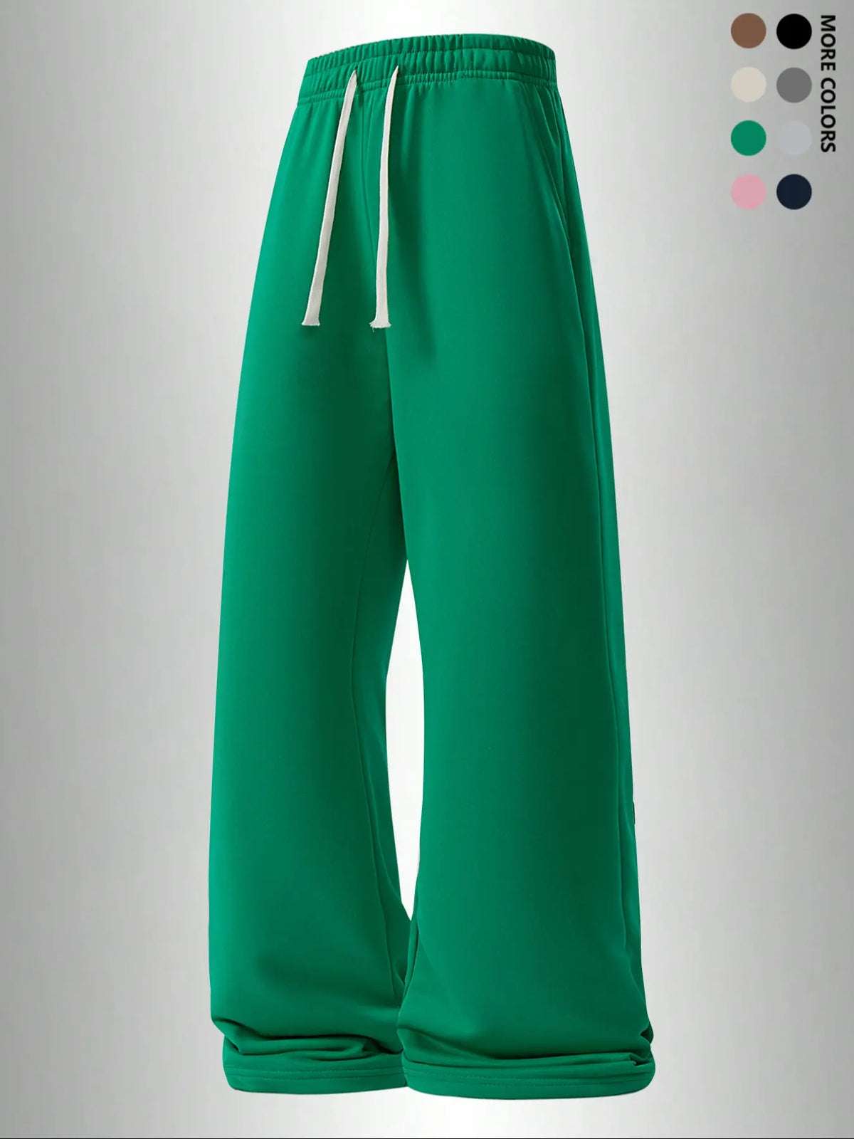 Men's Casual Long Pants, Casual Loungewear Pants, Classic Solid Pants, Casual Solid Drawstring, Soft Knit Drawstring Waist, Knitted Trousers, Side Pockets, Straight Leg Design, All Season Comfortable Daily Wear