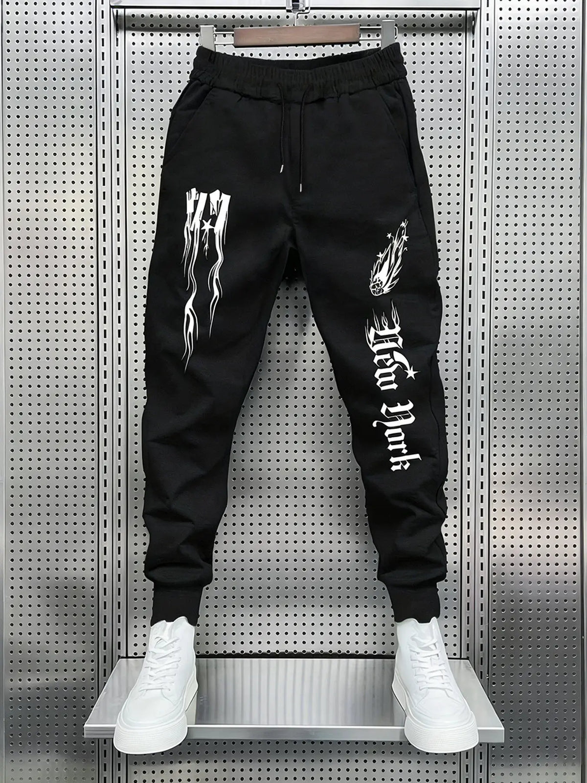 Men's Printed Sweatpants with Drawstring, Casual Long Pants with Pockets, Ideal for Daily Wear and Relaxation, Casual Streetwear Trousers, Casual Athleisure Pants, Graphic Sweatpants