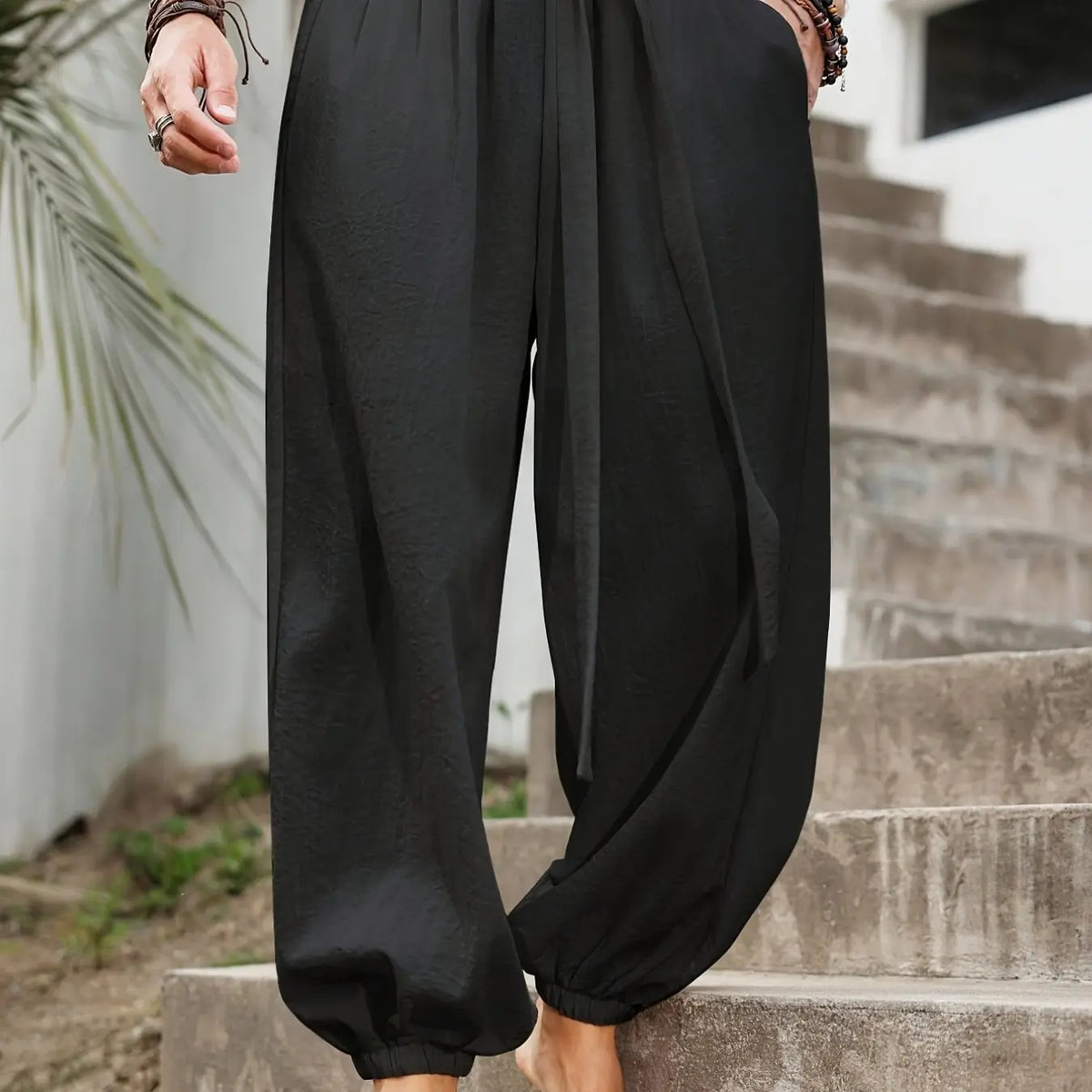 Men's Plus Size Casual Streetwear Street Pants, Comfortable for Daily Wear, Casual Stylish Clothing