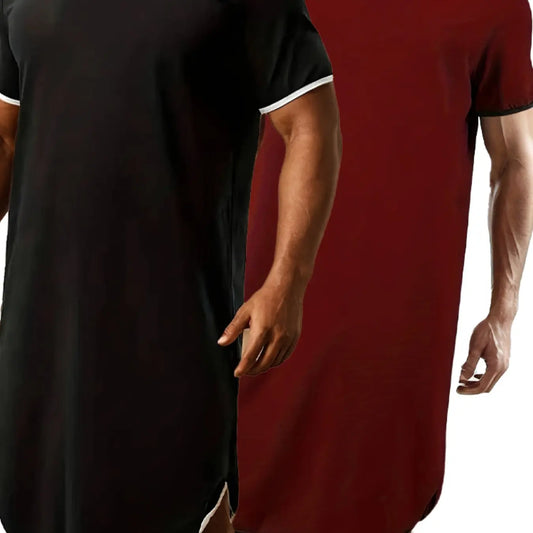 Men's Sleepwear Set Loungewear, Spring Summer Short Sleeve Round Neck Loose Fit Breathable Soft Fabric Comfortable Home Wear Pajama Set Pjs