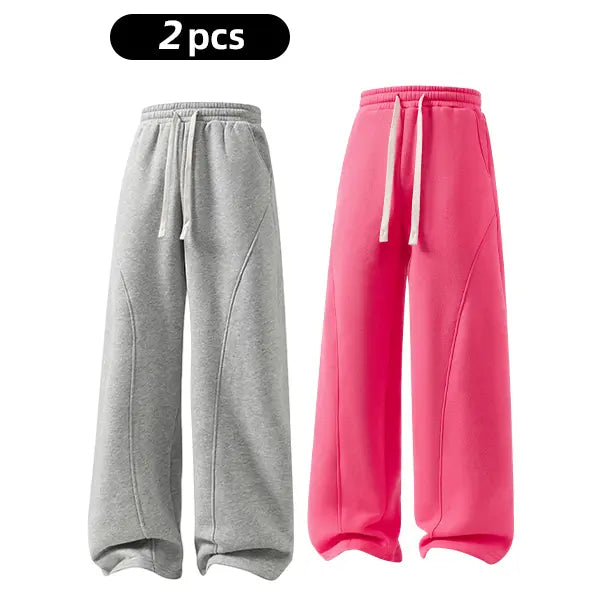 Men's Fleece Thermal Lined Sweatpants  Oversize Drawstring Waist Casual Loose Pants for Fall Winter School Season Daily Wear Stylish Menswear
