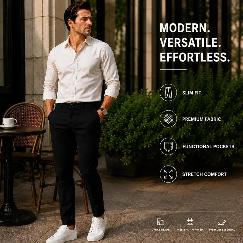 Men's 2-Pack Super Stretch Slim Fit Everyday Chino Pants