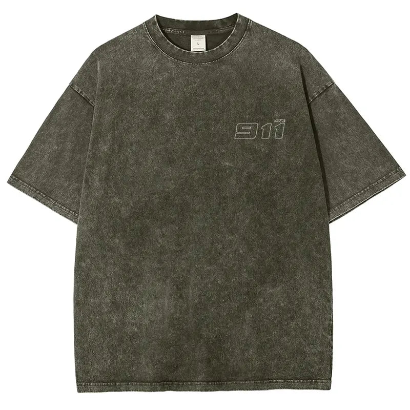 Men's 911 GT3 Racing Good Graphic Tees - Super Soft Washed Cotton Fashion Streetwear Round Neck Casual Top, Boyfriend Birthday Gift, Cool Guys Gifts, Gifts For Boyfriend, Cool Gifts For Guys