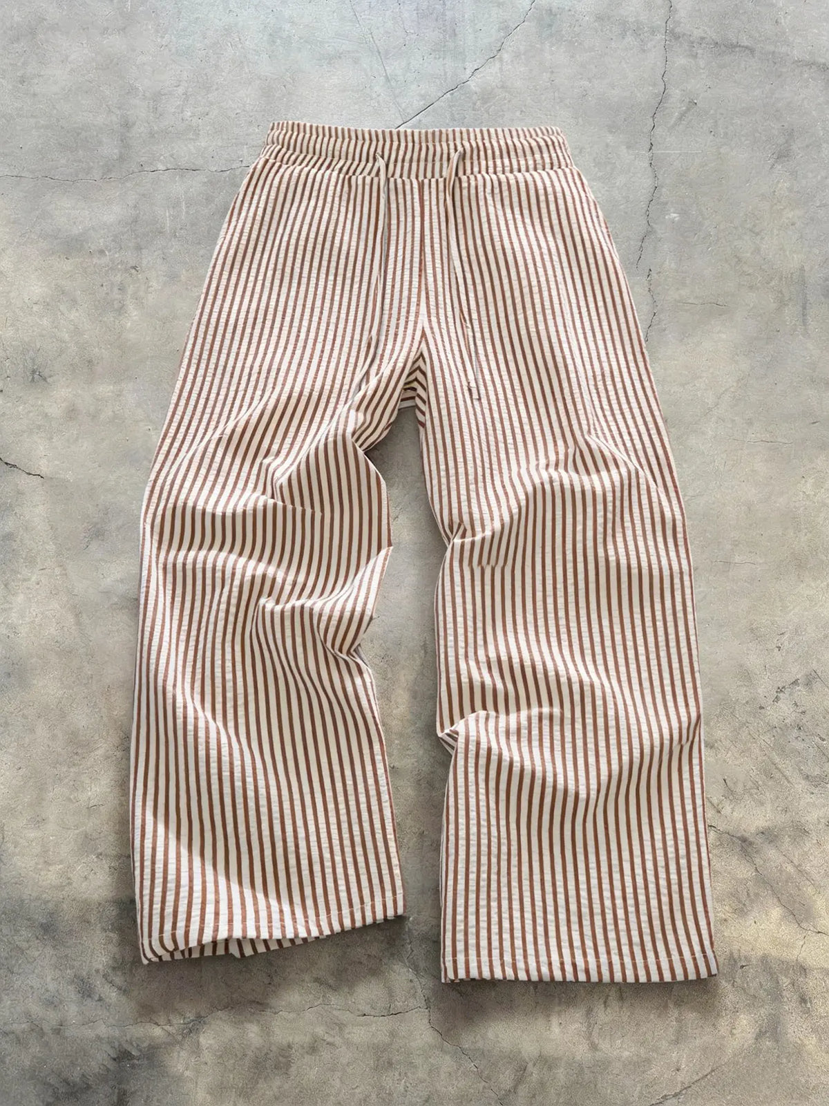 Unisex Striped Wide Leg, Drawstring Waisted, Casual Slacks, Casual Loose Fit Trousers, Breathable Comfort Design, Suitable for Daily Wear, Leisure and Home Use, Casual Fashion Bottoms