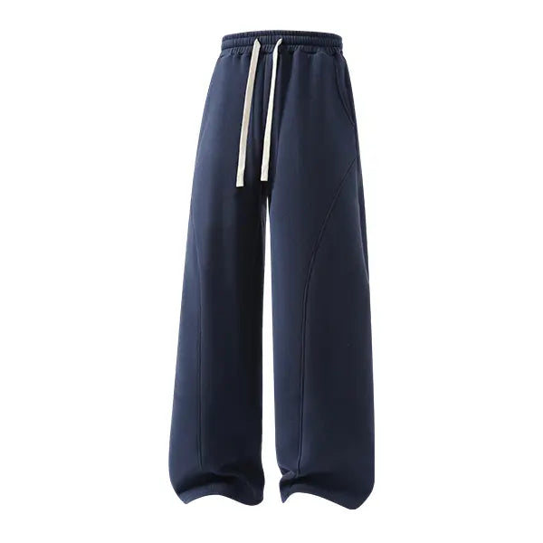 Men's Fleece Thermal Lined Sweatpants  Oversize Drawstring Waist Casual Loose Pants for Fall Winter School Season Daily Wear Stylish Menswear