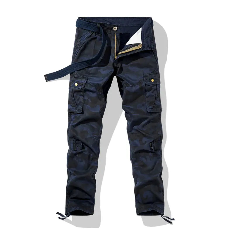 Men's Camo Stretch Menswear Trousers - Summer Thin Loose-Fit Straight-Leg Long Trousers for Work & Casual Wear