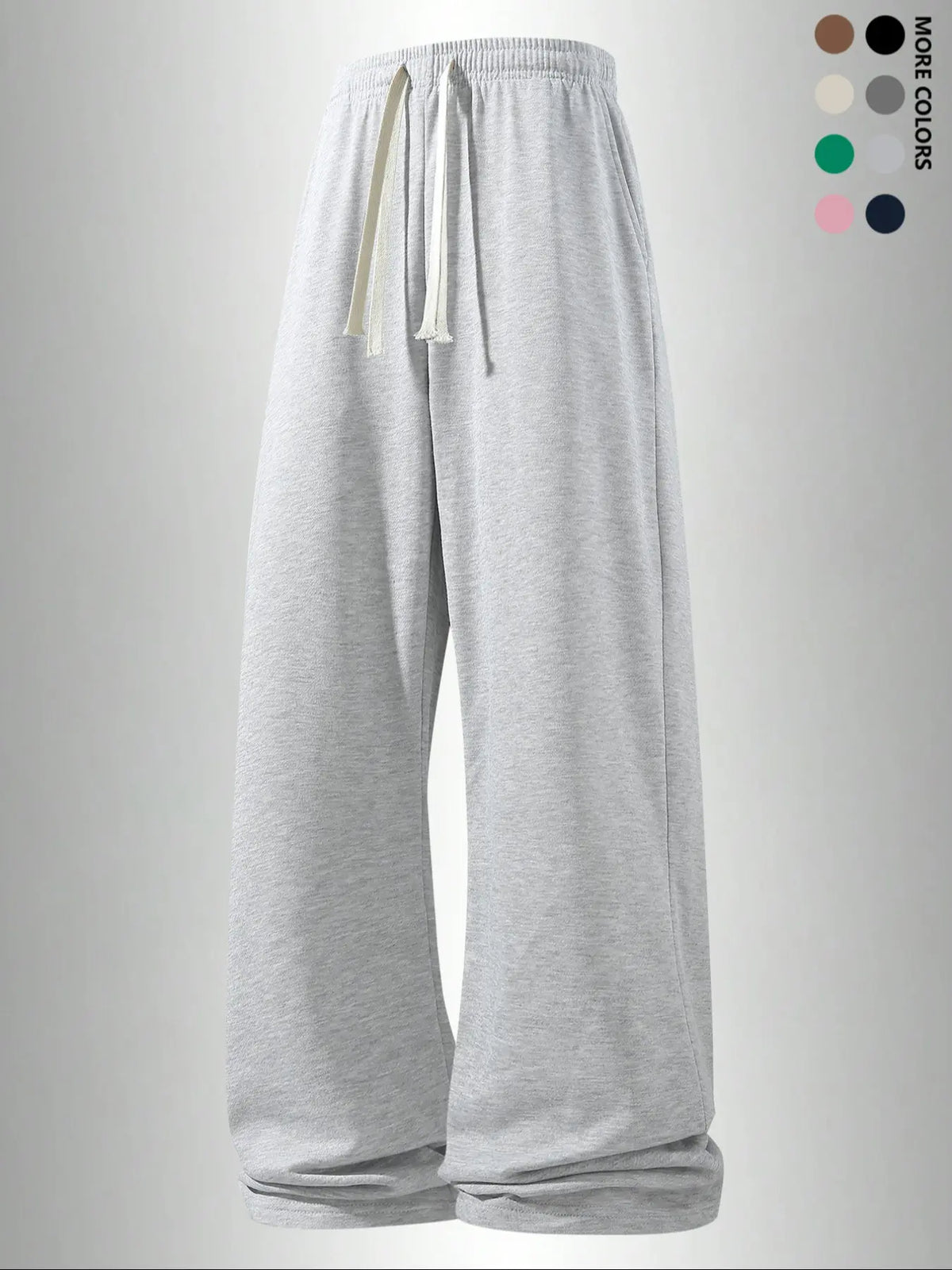 Men's Casual Long Pants, Casual Loungewear Pants, Classic Solid Pants, Casual Solid Drawstring, Soft Knit Drawstring Waist, Knitted Trousers, Side Pockets, Straight Leg Design, All Season Comfortable Daily Wear