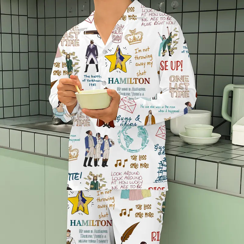 Hamilton Pajamas Set, American Musical Pajamas Set, Broadway Musical Pajamas Set, Rise Up Pajamas, Hamilton Musical , Alexander Hamilton