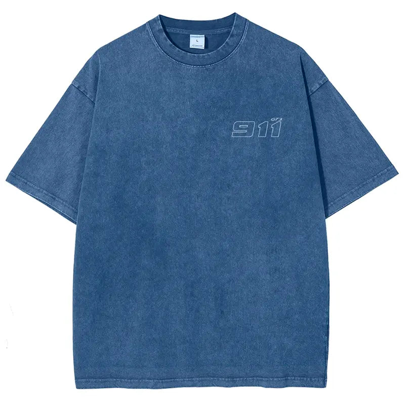 Men's 911 GT3 Racing Good Graphic Tees - Super Soft Washed Cotton Fashion Streetwear Round Neck Casual Top, Boyfriend Birthday Gift, Cool Guys Gifts, Gifts For Boyfriend, Cool Gifts For Guys
