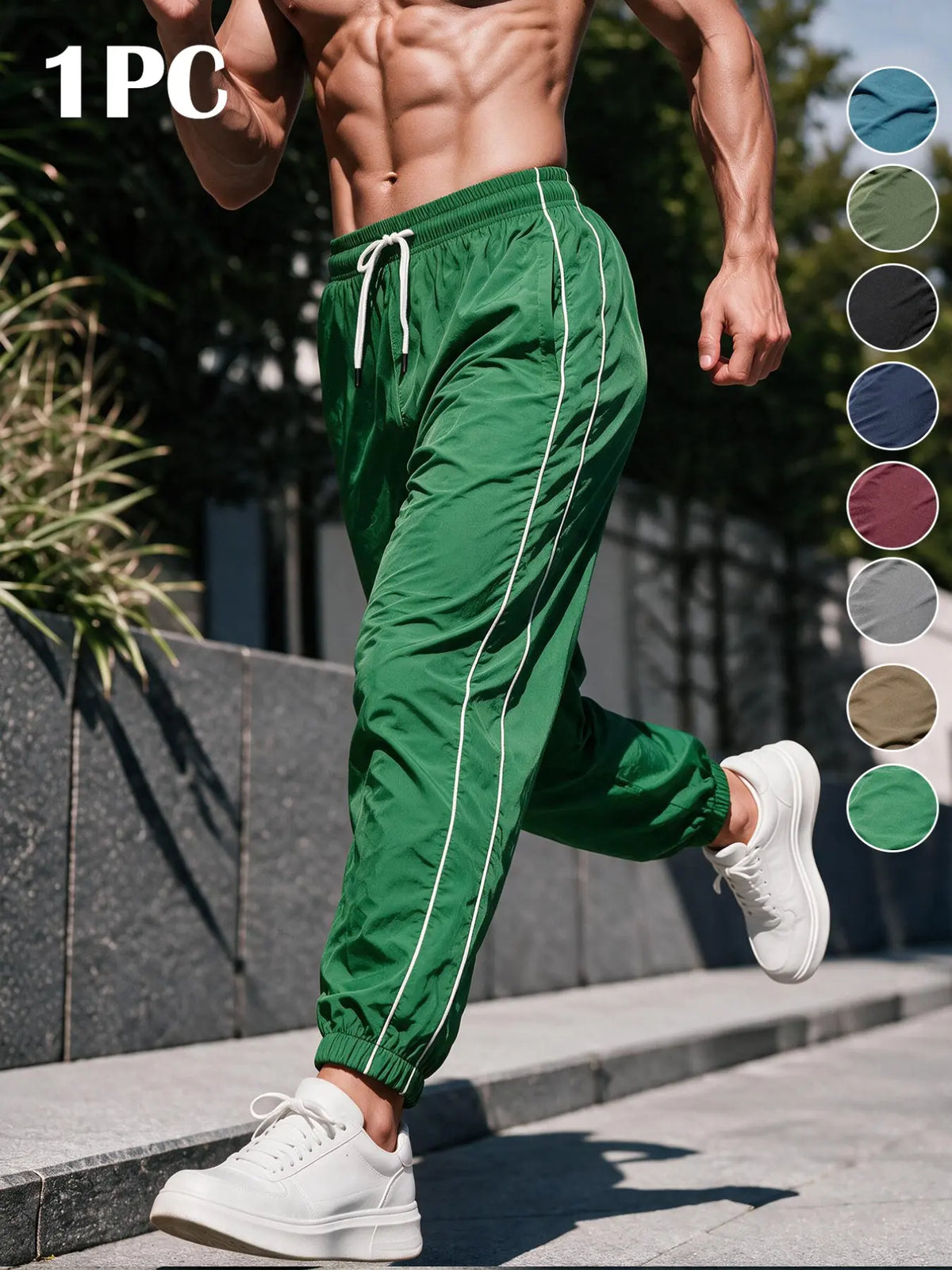 Men's Loose-Fit Casual Pants with Drawstring Waist, H-Type Silhouette, Long/regular Length, Ideal for Spring & Fall Outdoor Activities