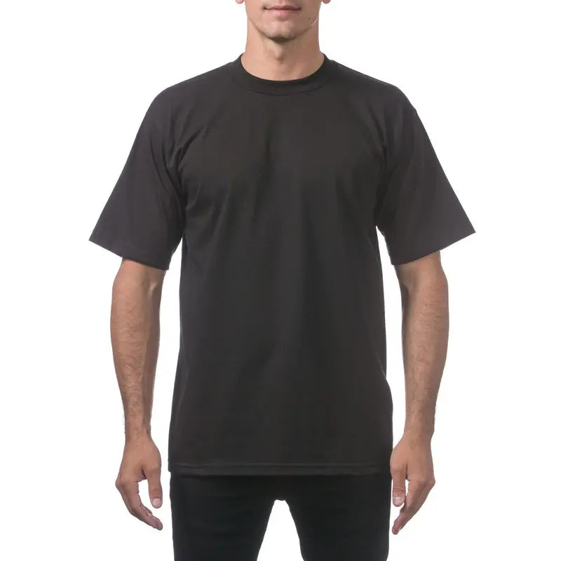 Pro Club 3-Pack Men's Thick Cotton Crew Neck Short Sleeve Tops, Casual Plain Classic Collar Day T-Shirts